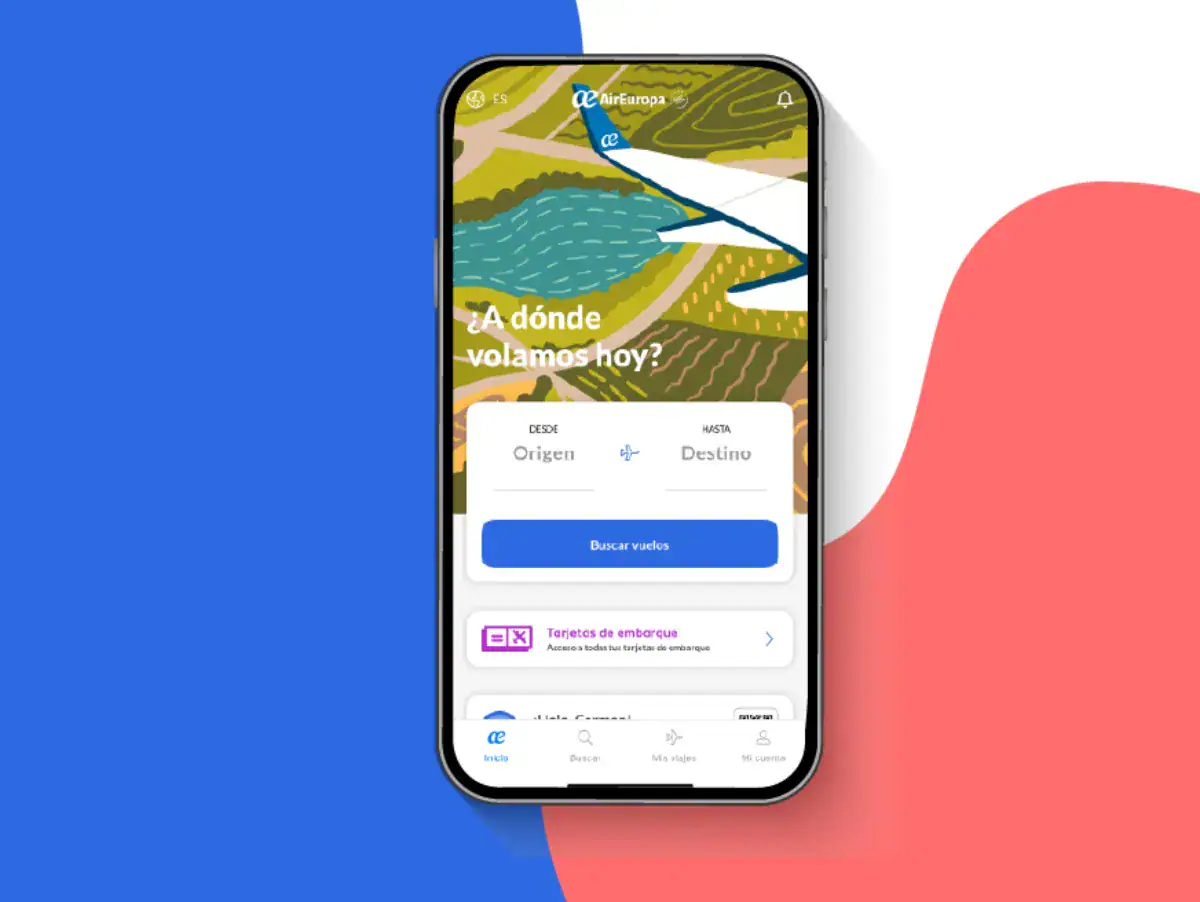 1. AirEuropa mobile app for booking flights and managing travel plans.