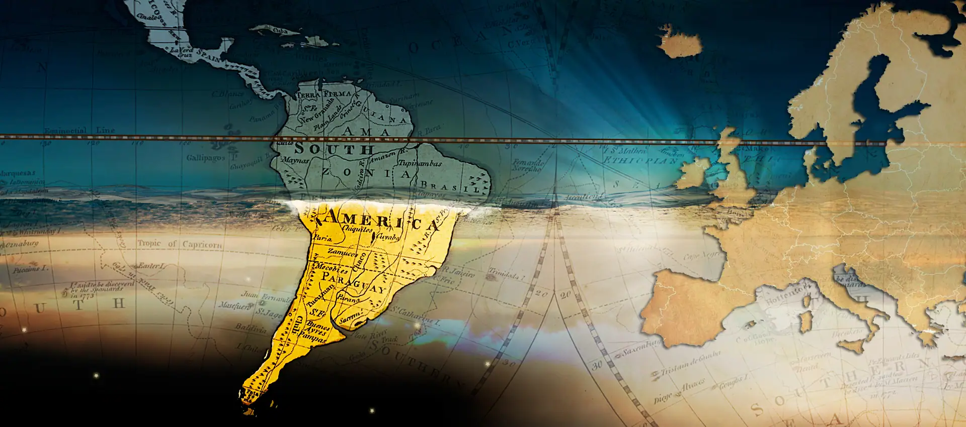 Globalia Corp logo on a stylized world map with focus on America and Europe.